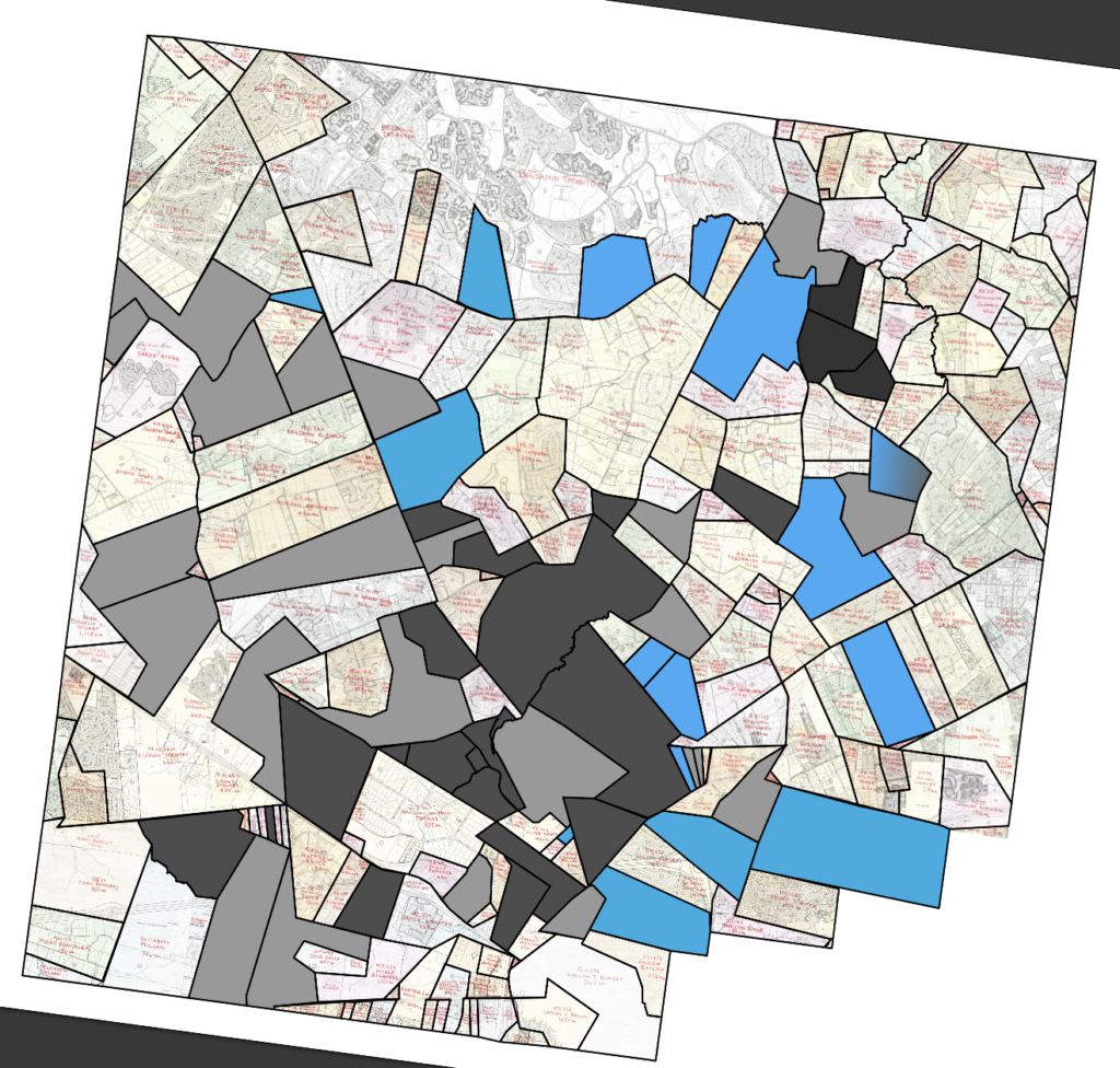 Combination 1860 Fairfax Map with Secession Votes and Confederate Service